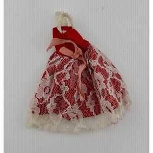 Vintage 1960's Barbie Style Red Dress with Lace Overlay by Kormatex